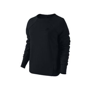 Nike Women’s Sportswear Black Tech Fleece Mesh Crew.‎  Size XL